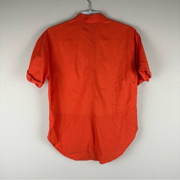 Marmot Orange Short Sleeve Button Front Shirt Size Medium - Picture 4 of 7